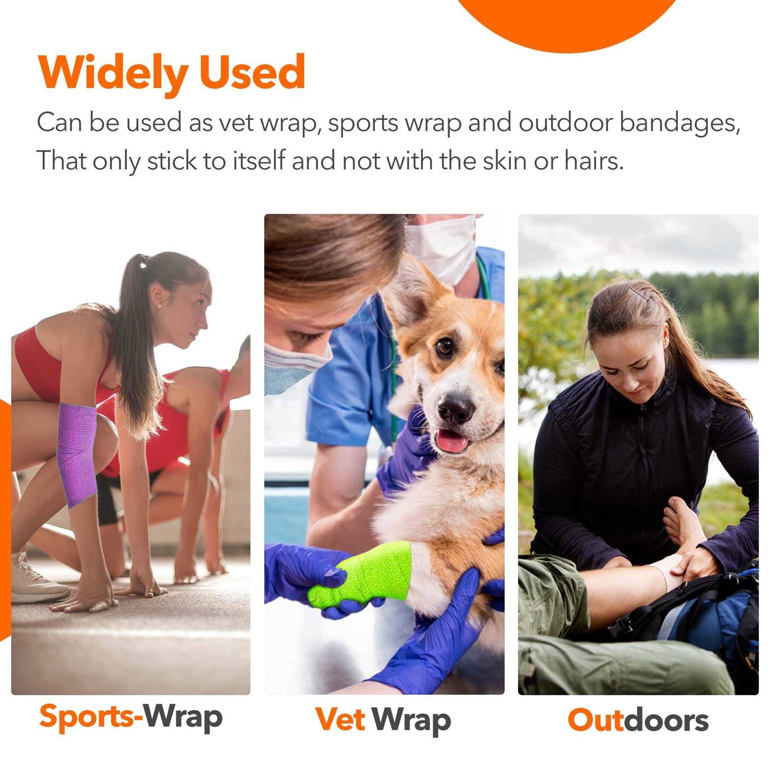 WECAREZ Self Adhesive Bandage Wrap 2 inch x 5 Yards Non-Woven Bandage Wrap - Healthber