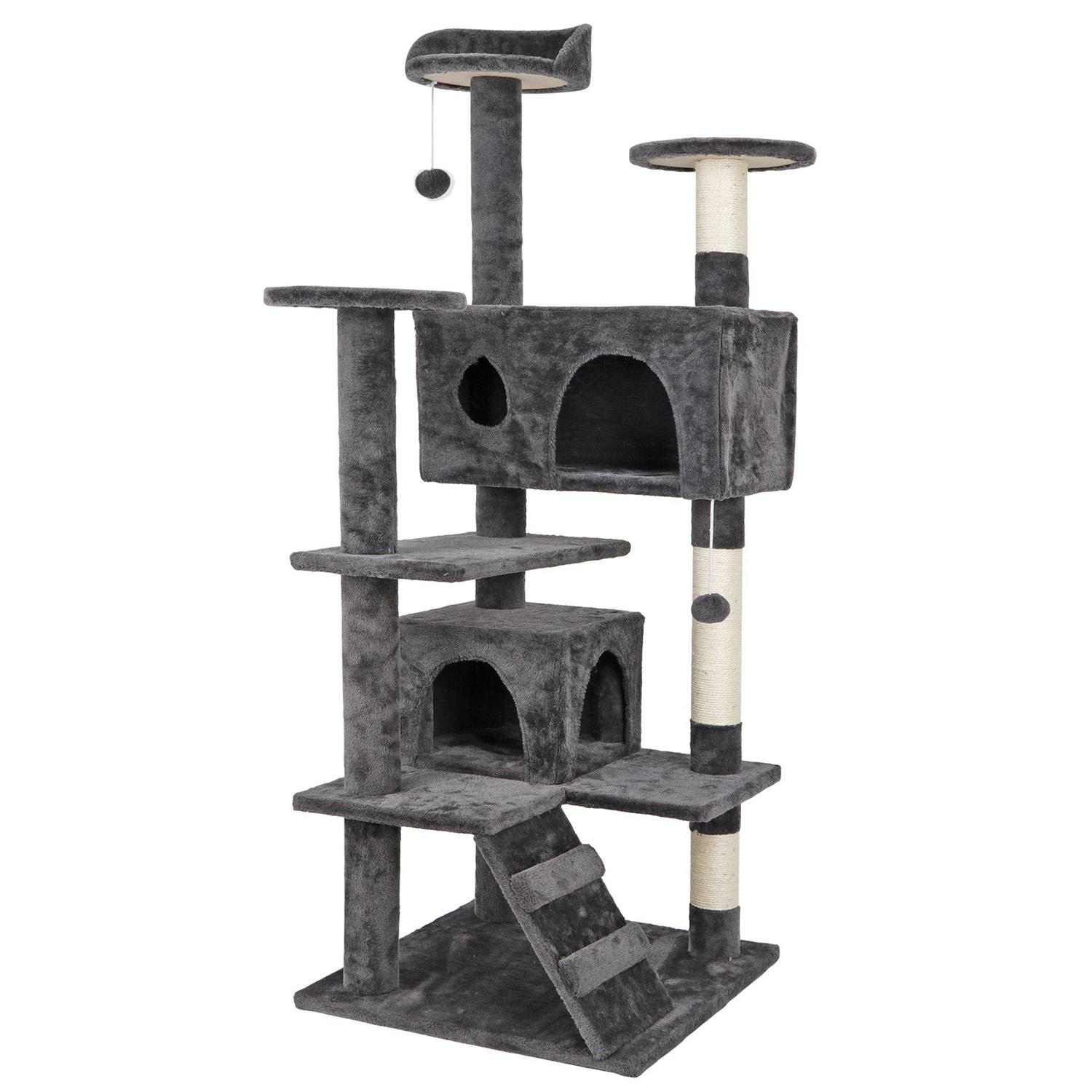 ZENY 53 Cat Tree Multi-Levels Condos Scratching Post Tower Play House - Healthber