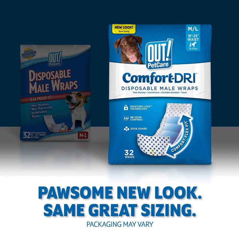 Out! Pet Care Disposable Male Dog Diapers Absorbent Male Wraps with Leak Proof Fit - Healthber