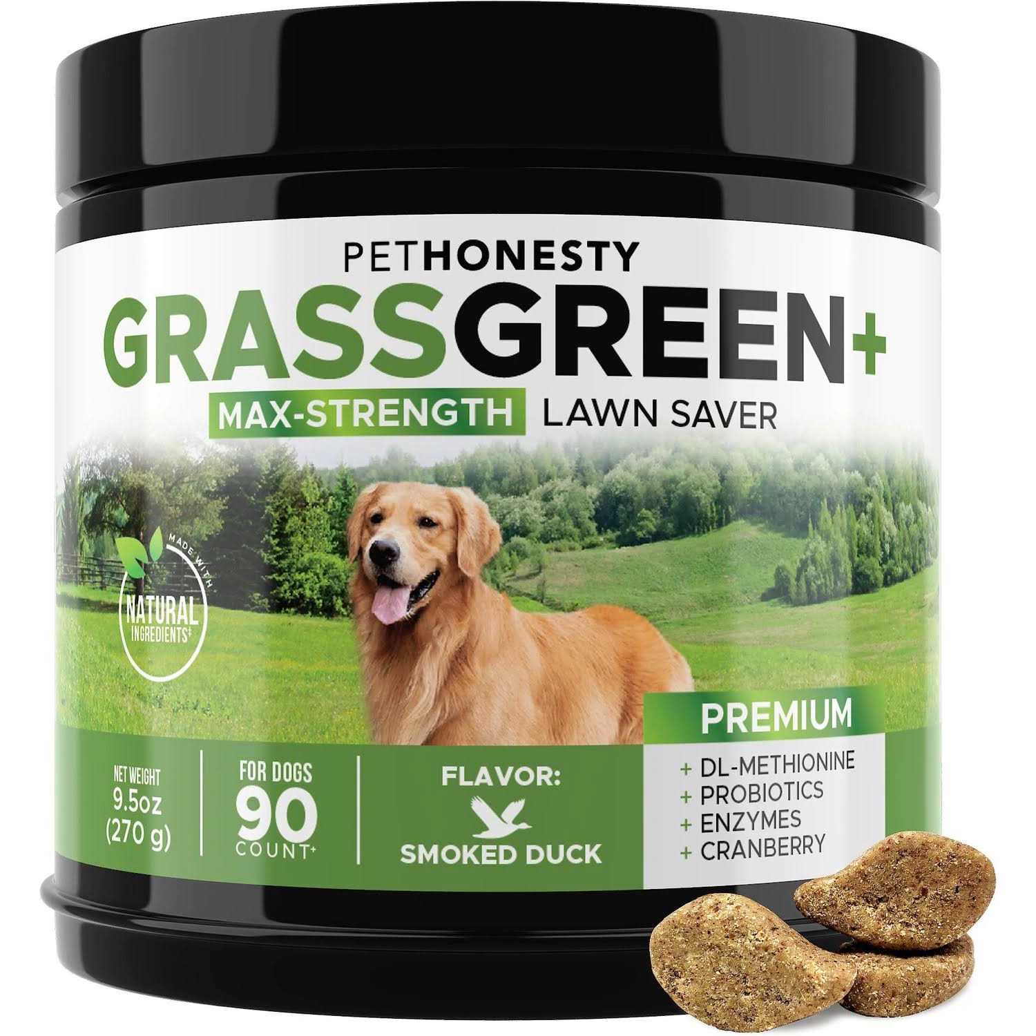 PetHonesty Grass Green Max-Strength Duck Flavored Soft Chews Urinary & Lawn Protection Dog Supplement - Healthber