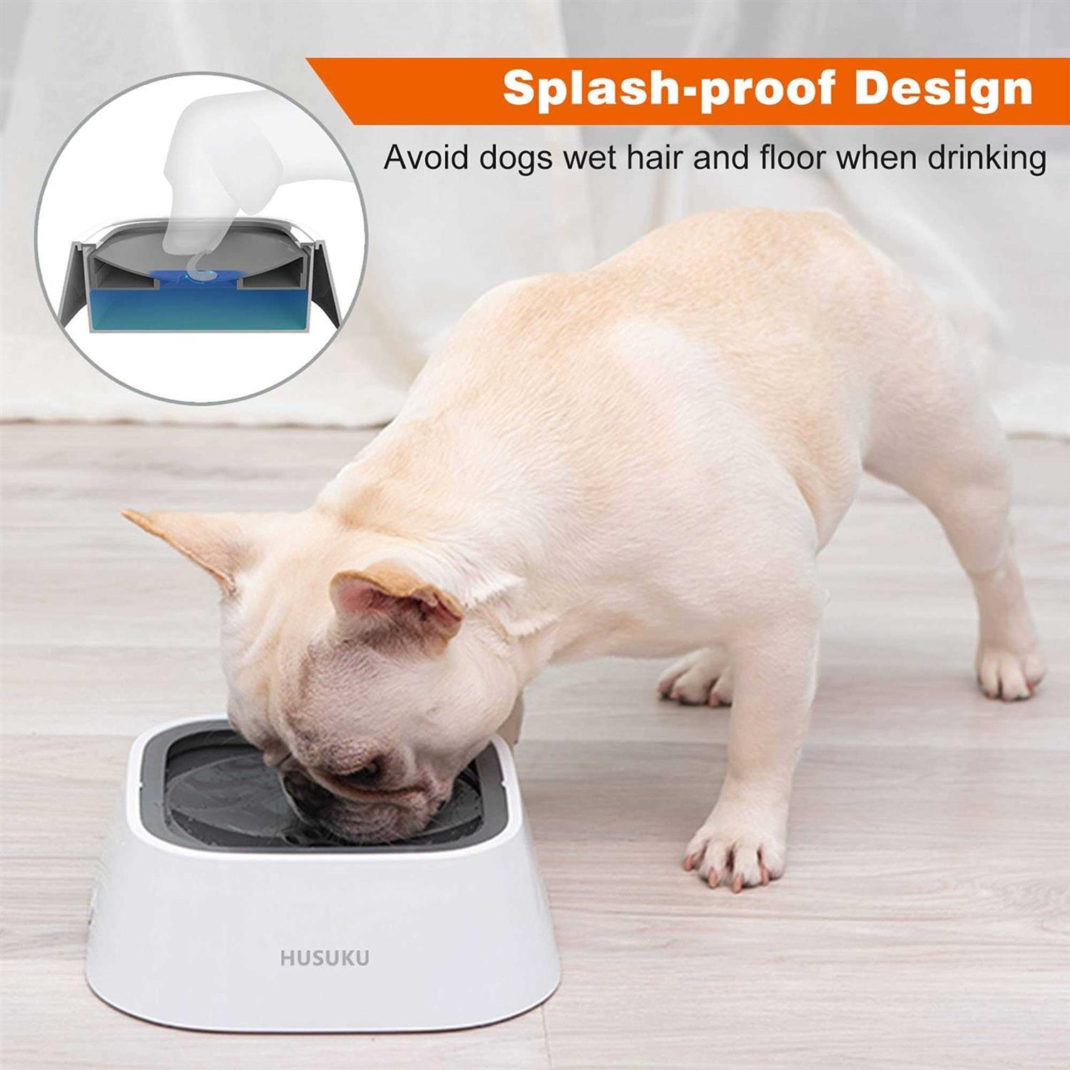HUSUKU Dog Bowl Dog Water Bowl Pet Water Bowl Slow Water Feeder Dog Bowl No-Slip Pet Water Dispenser 35oz Feeder Bowl - Healthber