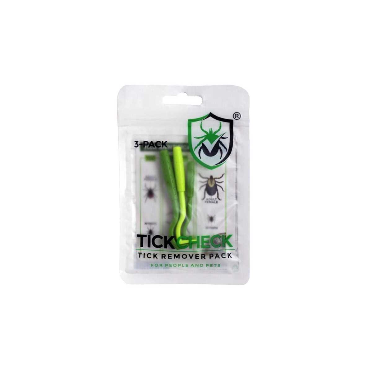 TickCheck Tick Remover Value 3 Pack Tick Remover Tools + Tick Identification Card - Healthber