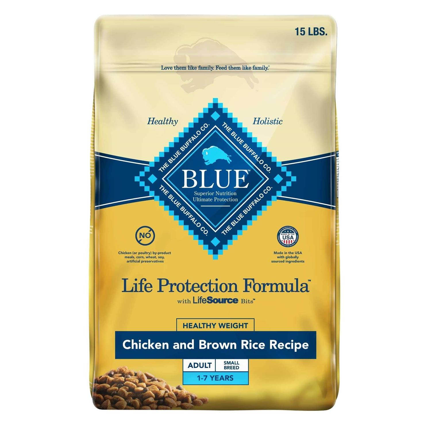 Blue Buffalo Life Protection Formula Healthy Weight Small Breed Adult Chicken & Brown Rice Recipe Dry Dog Food - Healthber