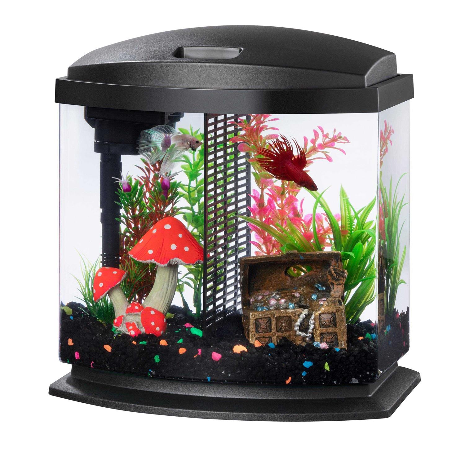 Aqueon LED BettaBow 2.5 SmartClean Aquarium Kit Black - Healthber