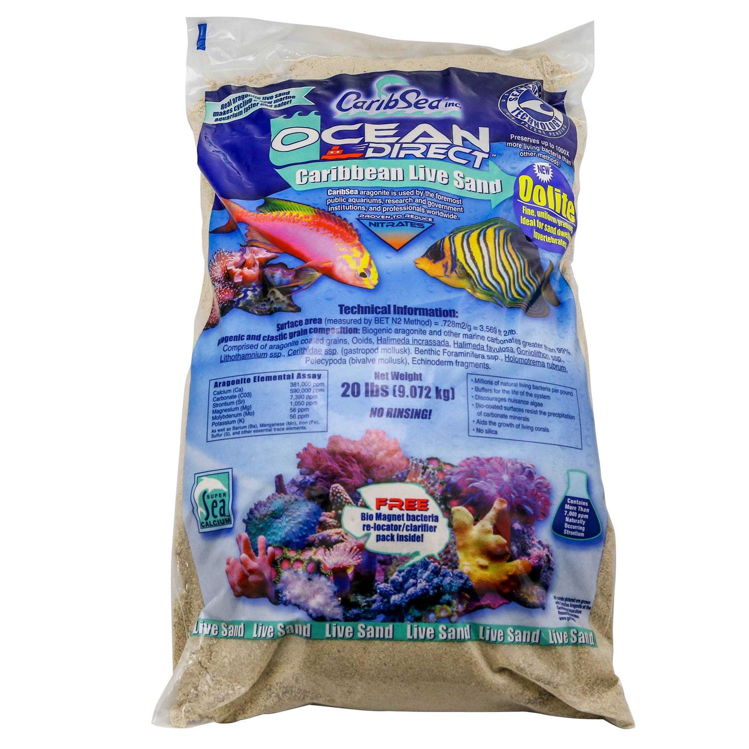 CaribSea Ocean Direct Live Sand Oolite 40 lb - Healthber