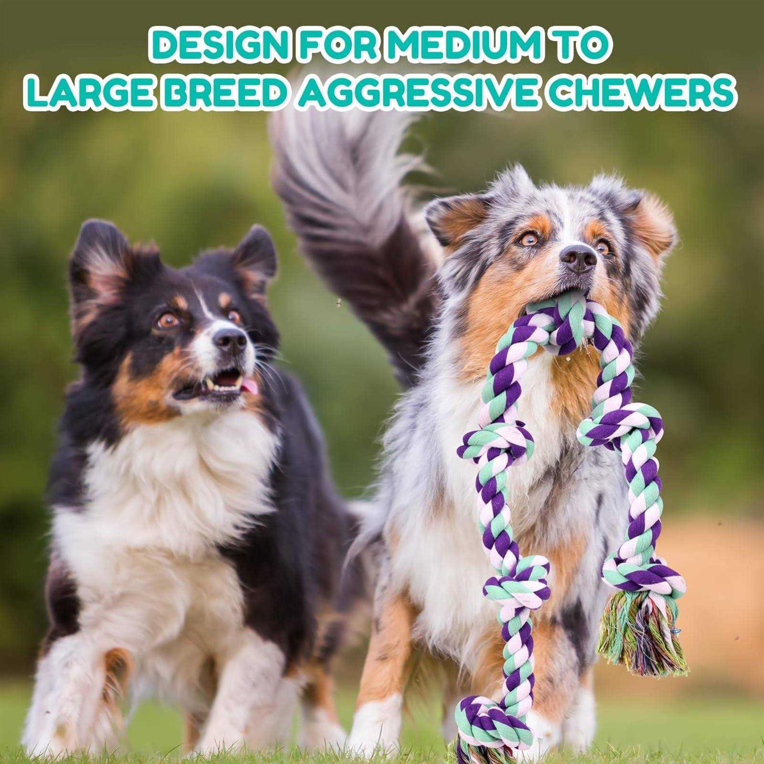 loncoldy Dog Rope Toys for Large Dogs 42In 6 Knots Indestructible Dog Rope Toy - Healthber
