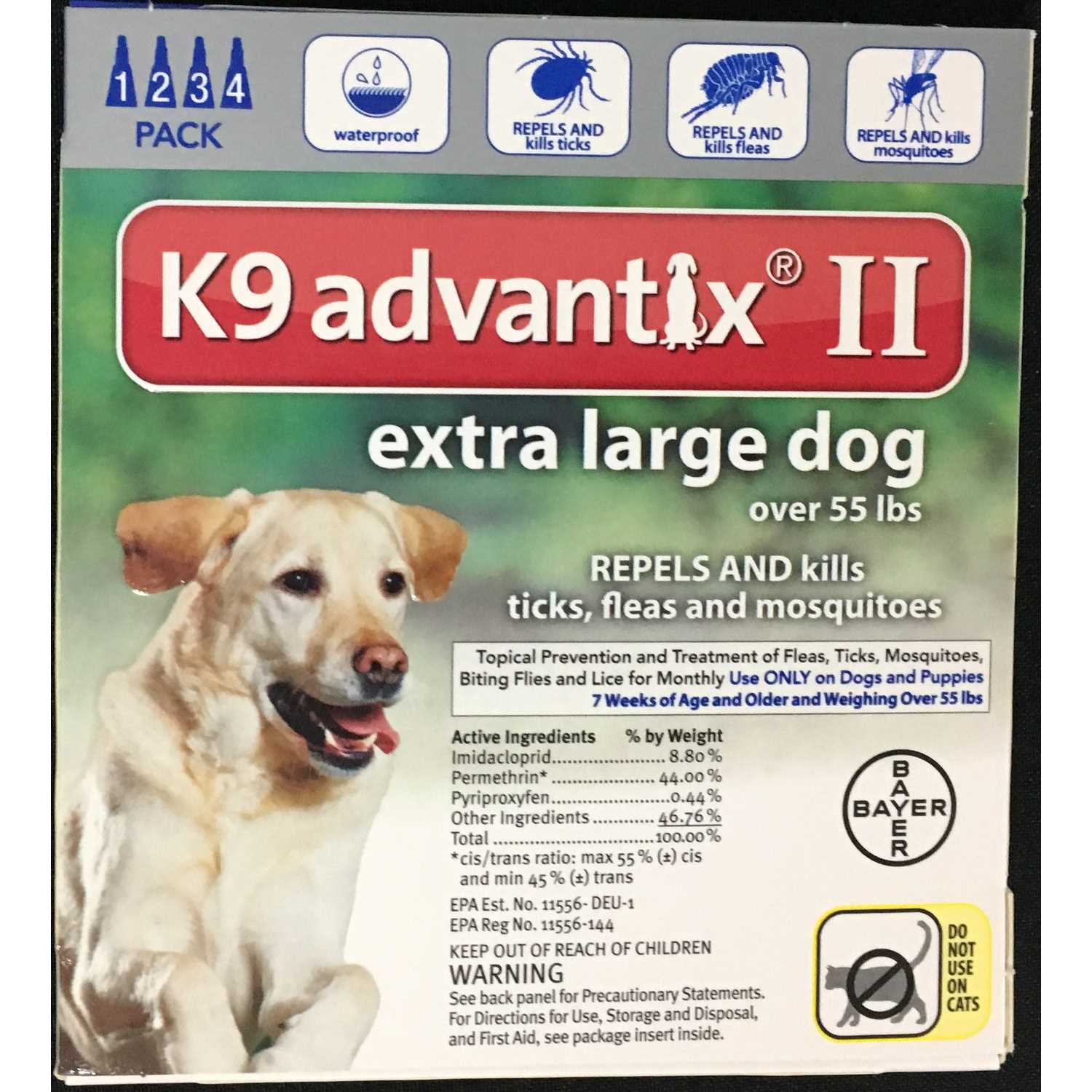K9 Advantix II Over 55 lbs Dog Flea and Tick Treatment, Size: 4 Count | PetSmart - Healthber