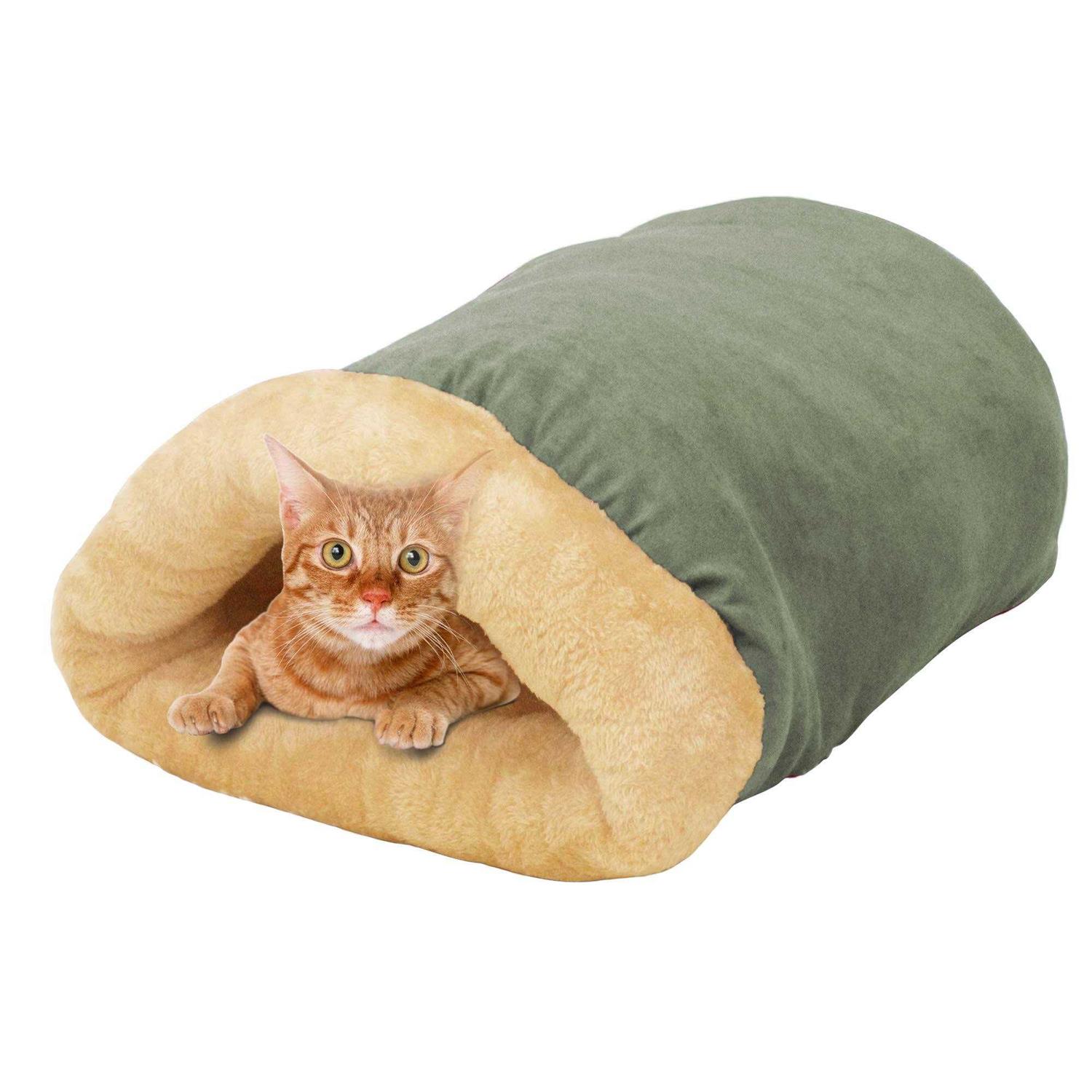 Goopaws 4 in 1 Self Warming Burrow Cat Bed - Healthber