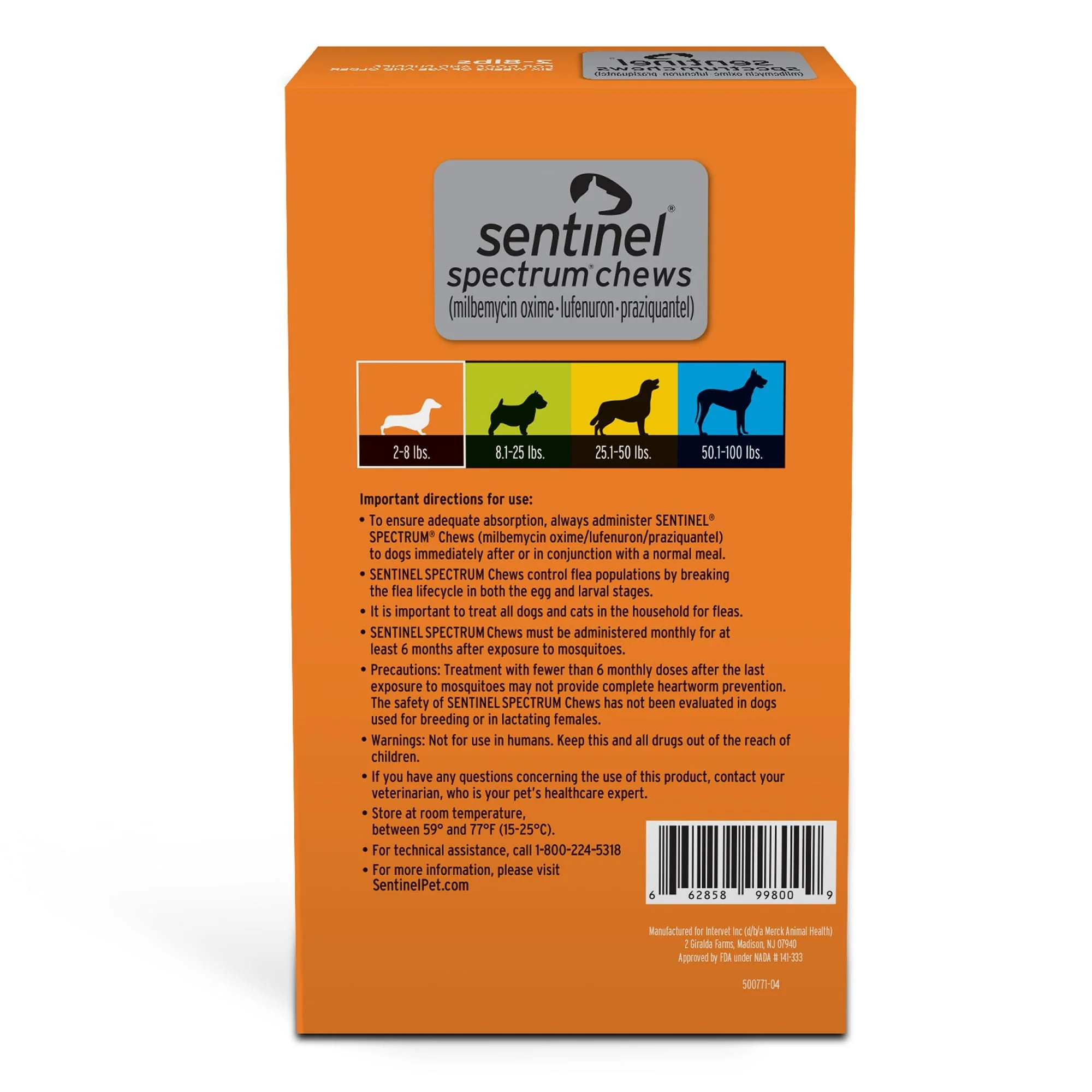 Sentinel Spectrum Chews for Dogs, 6 Chews - Healthber