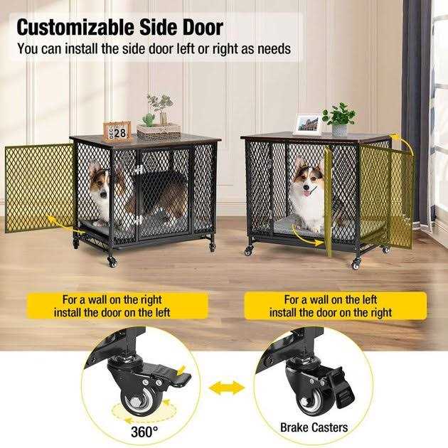 Aivituvin Dog Crate Furniture Side End Table with Tray AIR79 - Healthber