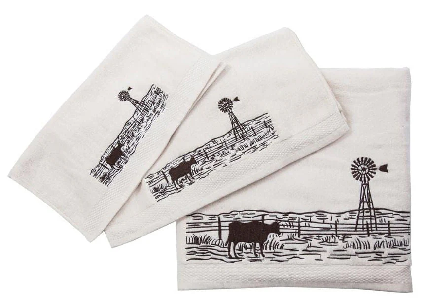 Jasper Embroidered Windmill Landscape Towel Set - Healthber
