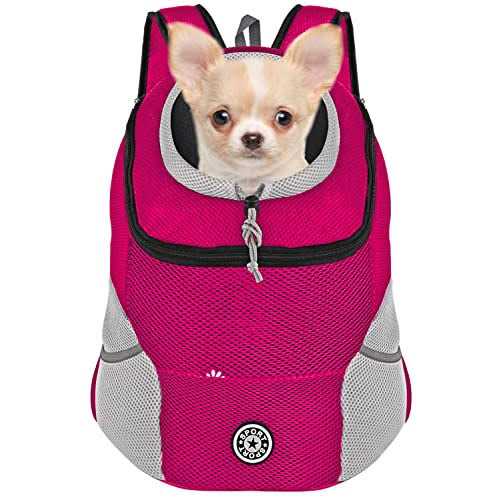 YESLAU Dog Backpack Carrier Pet Carrier for Small Medium Dogs Travel Bag Front Pack Breathable Adjustable with Safety Reflective Strips for Hiking - Healthber