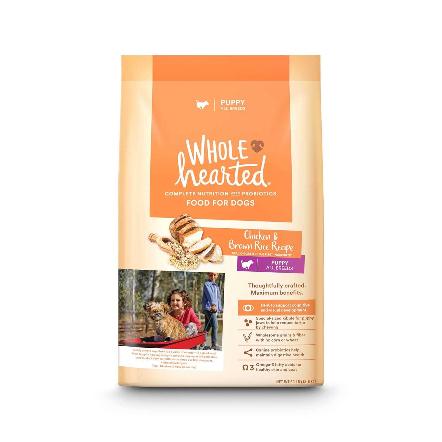 WholeHearted All Breed Chicken and Brown Rice Recipe Dry Puppy Food - Healthber