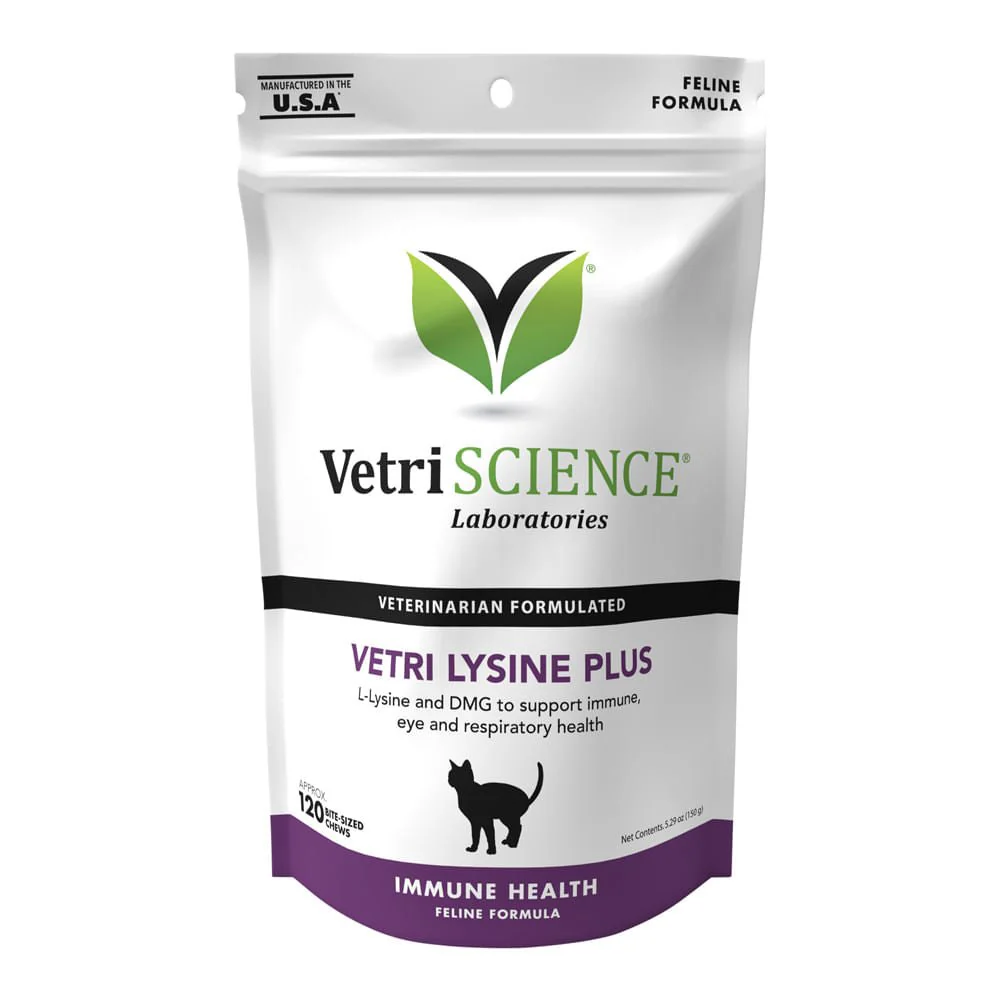 Vetri Lysine Plus for Cats, 120 Bite-Sized Chews - Healthber