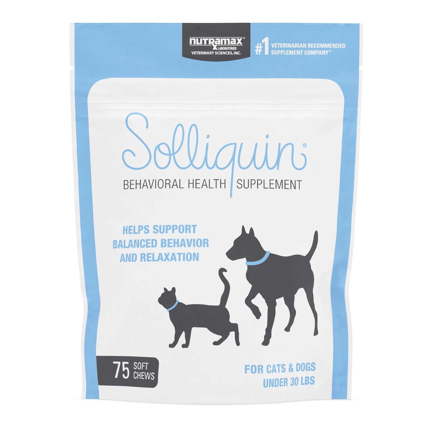 Solliquin Calming Behavioral Health Supplement for Small to Medium Dogs and Cats - Healthber