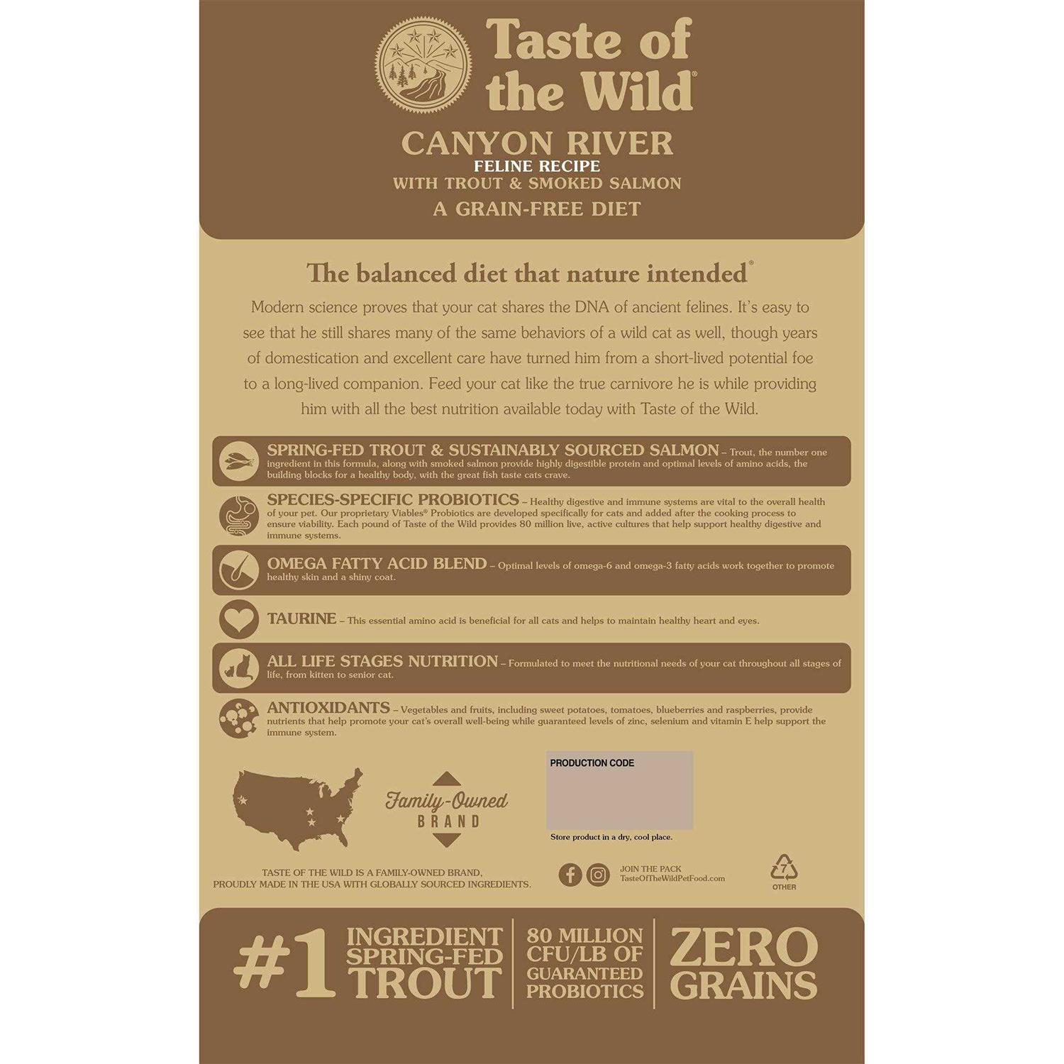 Taste of the Wild Canyon River Feline Dry Food - Healthber