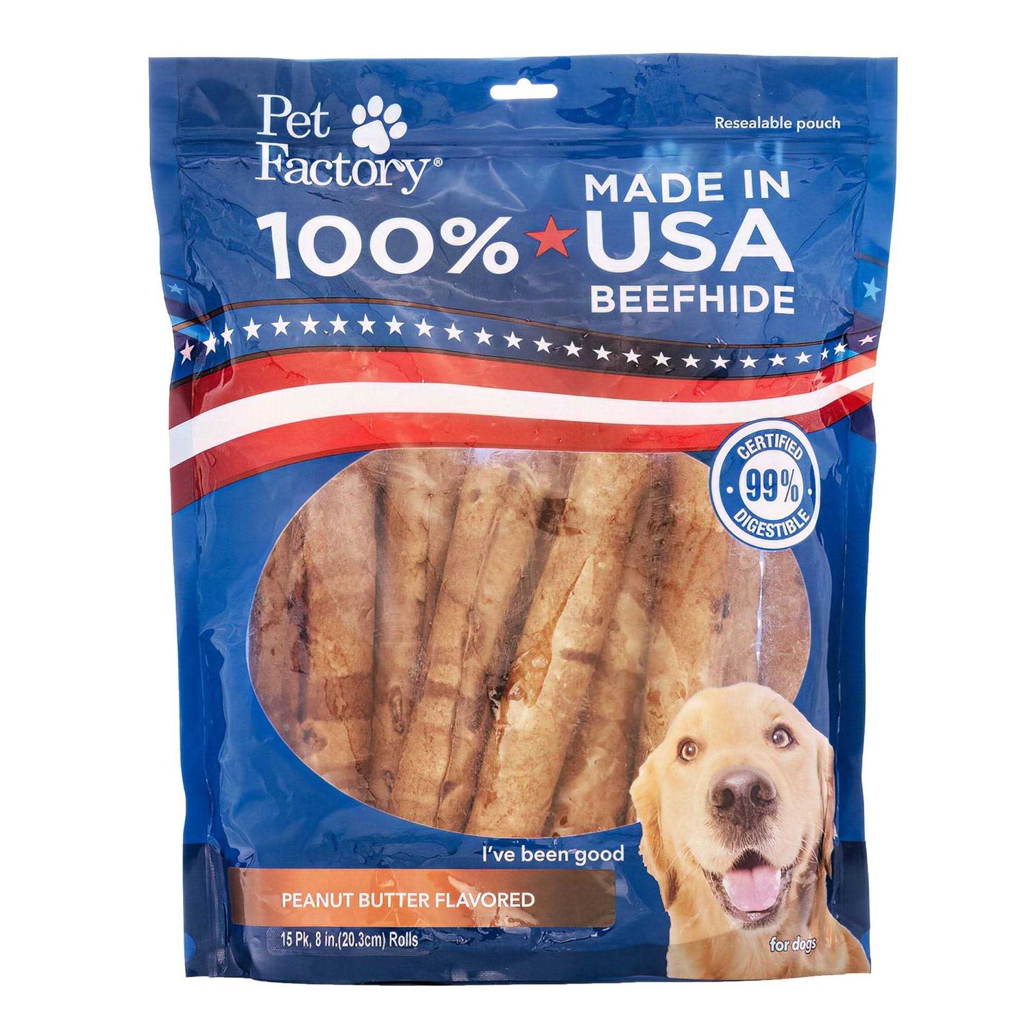 Pet Factory Made in USA Beefhide Rolls - Healthber