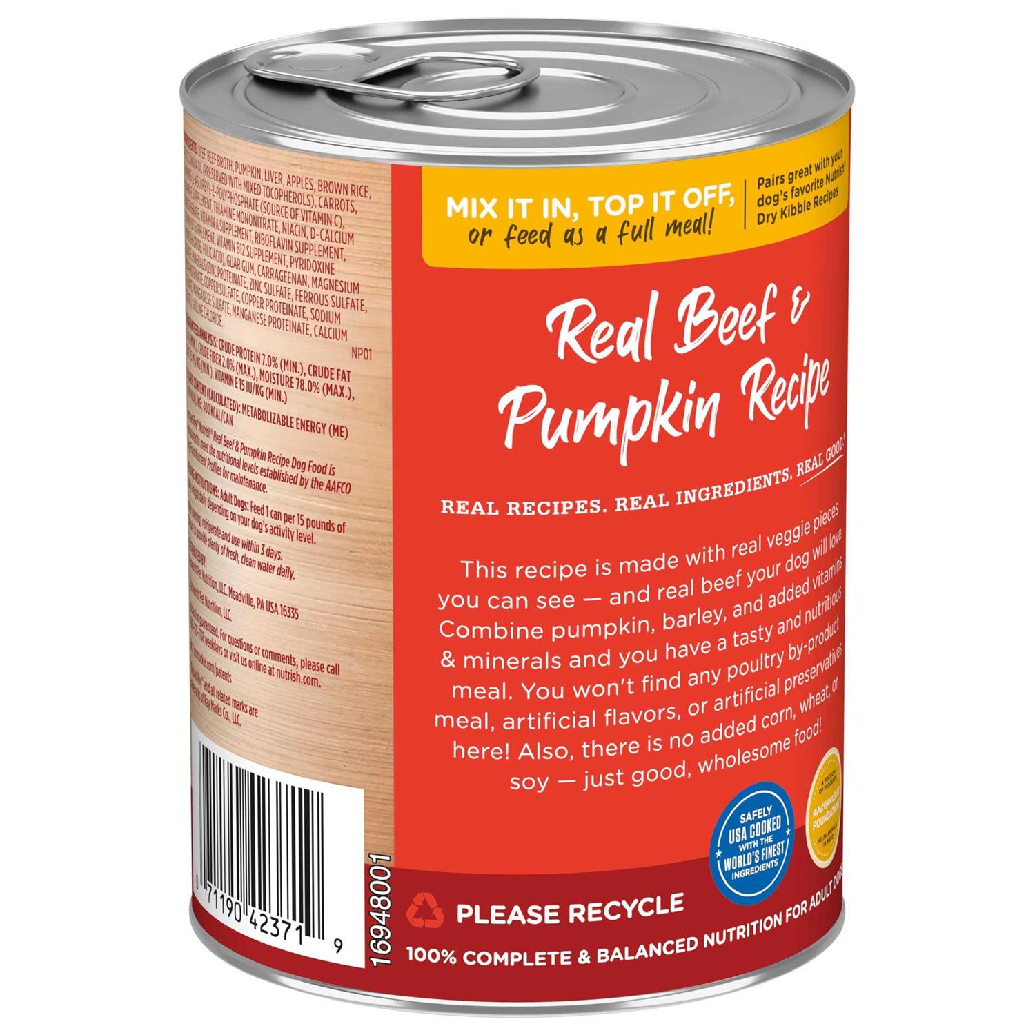 Rachael Ray Nutrish Real Beef & Pumpkin Recipe Wet Dog Food - Healthber