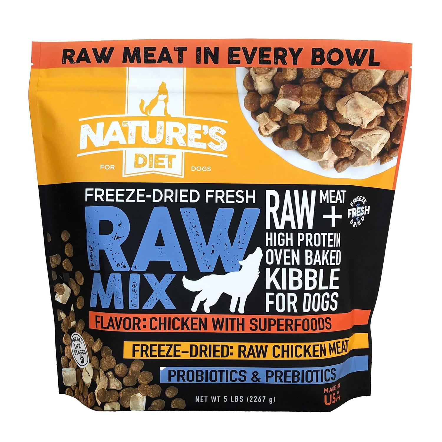 Nature’s Diet Raw Mix Kibble Chicken Liver Inclusions Freeze Dried-Dog Food - Healthber