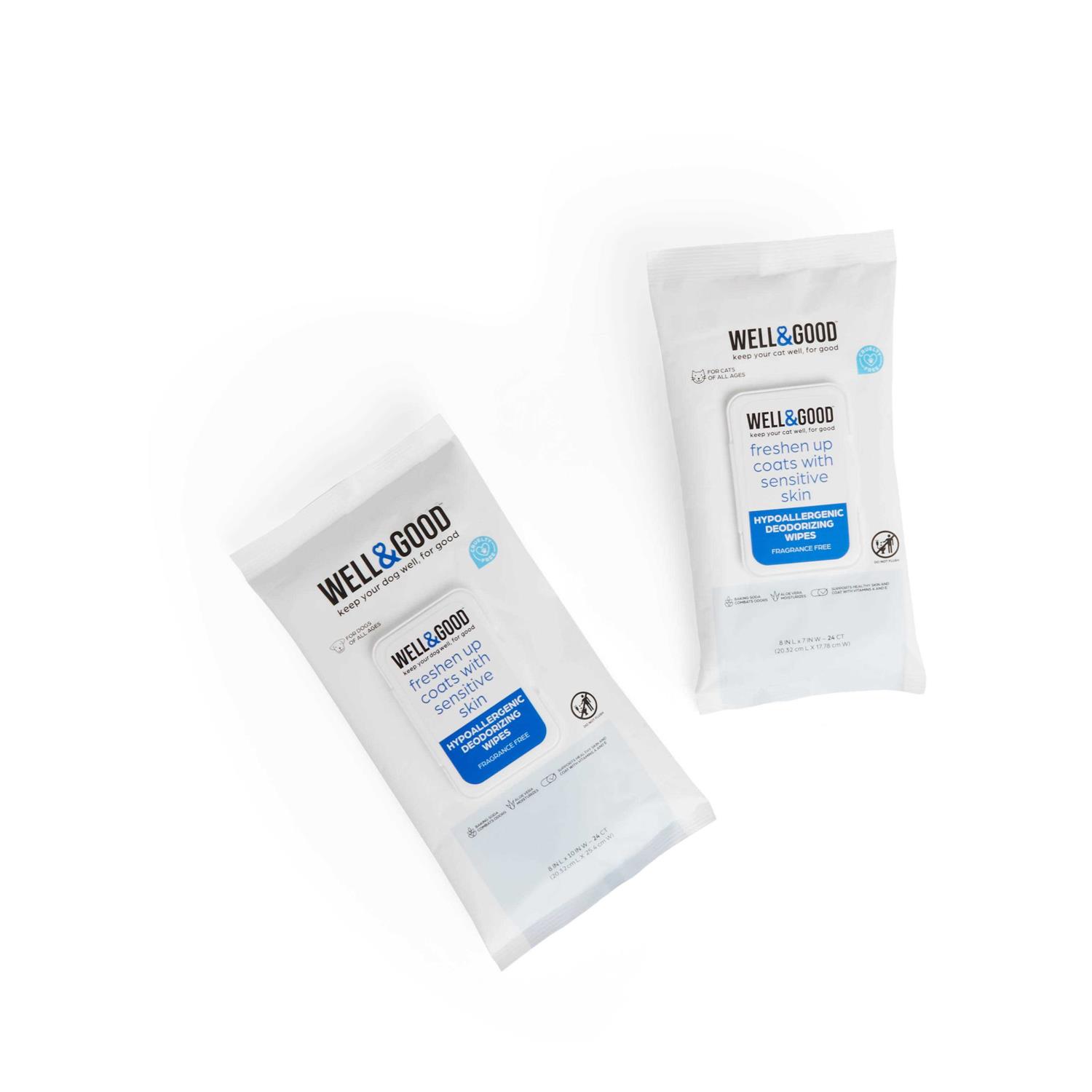 Well & Good Unscented Hypoallergenic Cat Wipes - Healthber