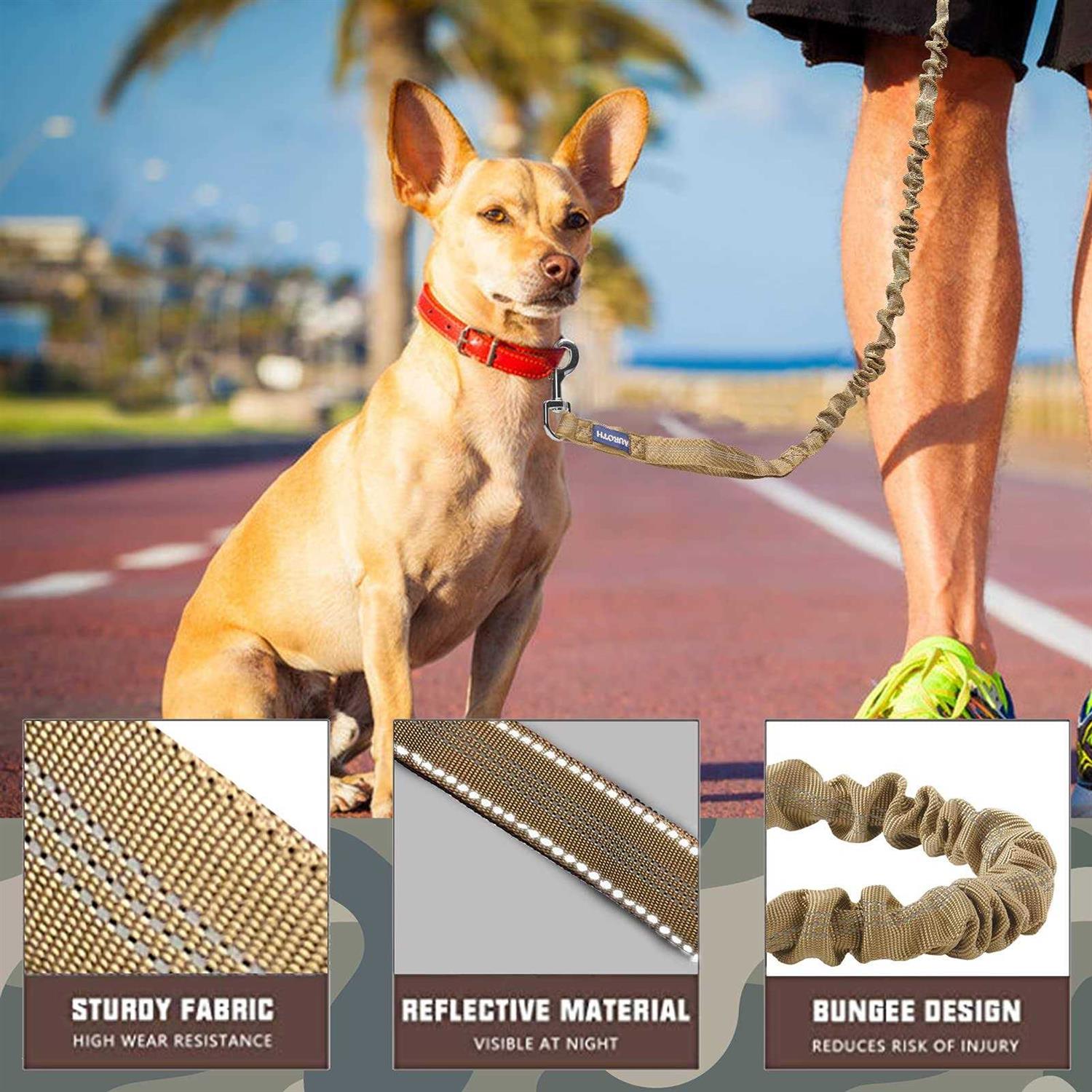 Auroth Dog Leash Large Dogs Heavy Duty Dog Leash Bungee - Healthber