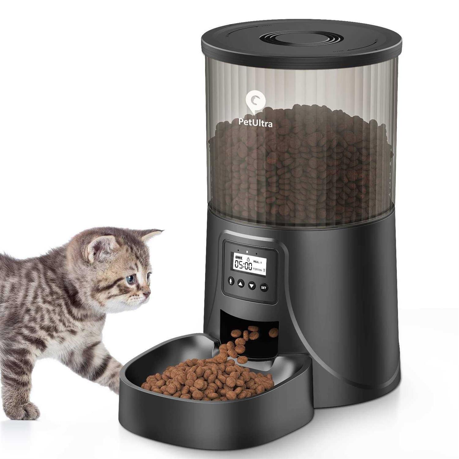 PETULTRA Automatic Cat Feeders, Timed Dog Feeder 4L Programmable Control 1-4 Meals Pet Dry Food Dispenser with Desiccant Bag for Cats and Small Medium - Healthber