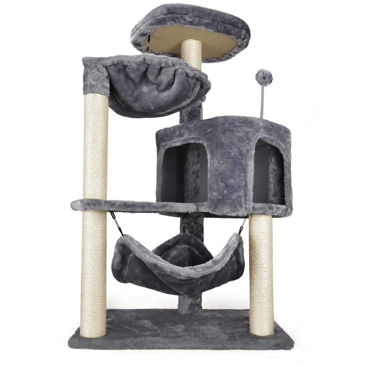 YUNWEI Newest Cat Tree with Cat Condo and Big Hammock - Healthber
