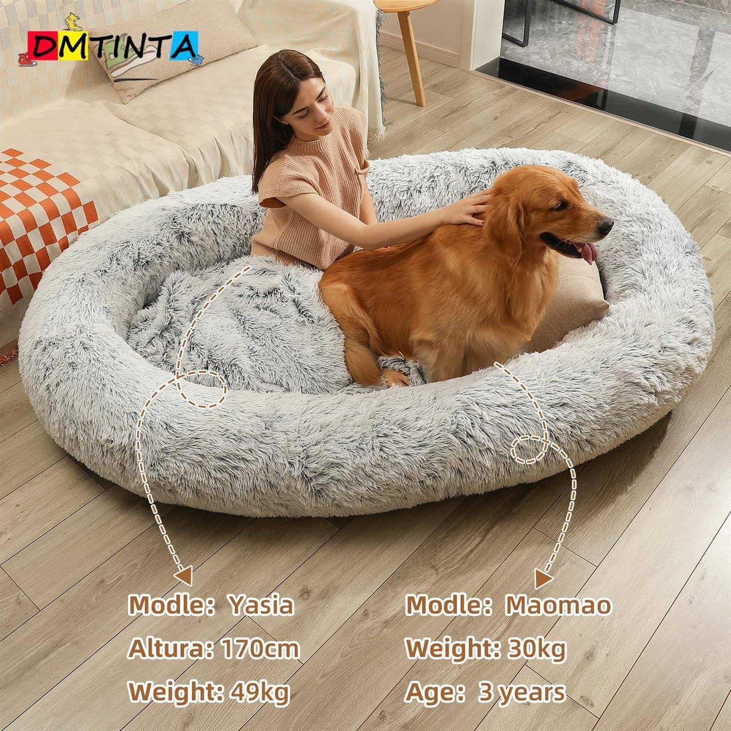 Human Dog Bed 75 L * 50 W * 14 Th Dog Beds for Large Dogs Giant Dog Bed Human Size Dog Bed for People 30D Sponge Bean Bag Bed Detachable - Healthber