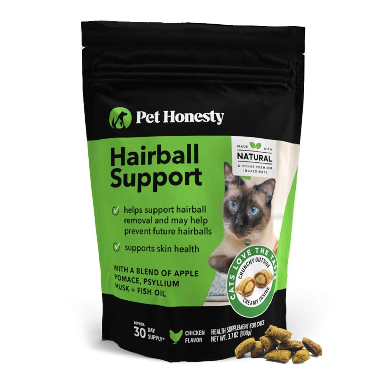 Pet Honesty Hairball Support Dual Texture Cat Chews - Healthber