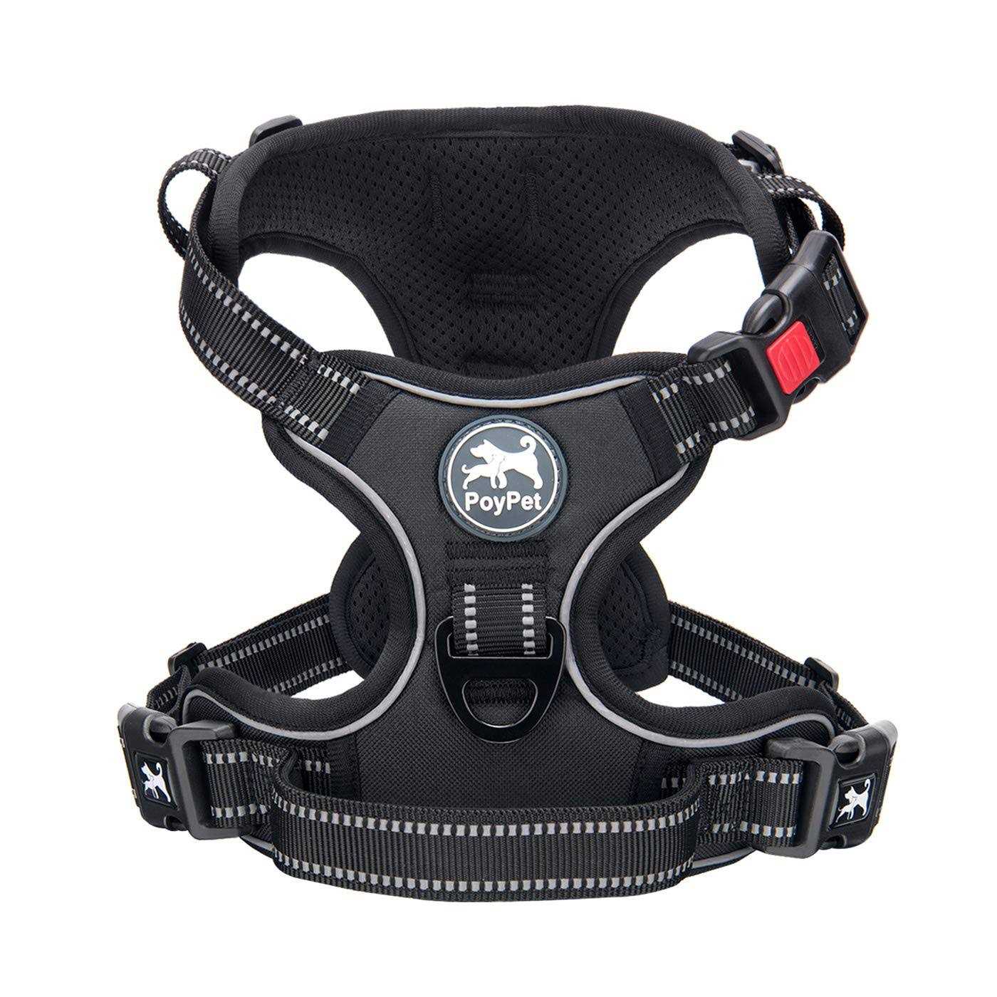 Poypet No Pull Dog Harness, Reflective Vest Harness with Front Adjustable - Healthber