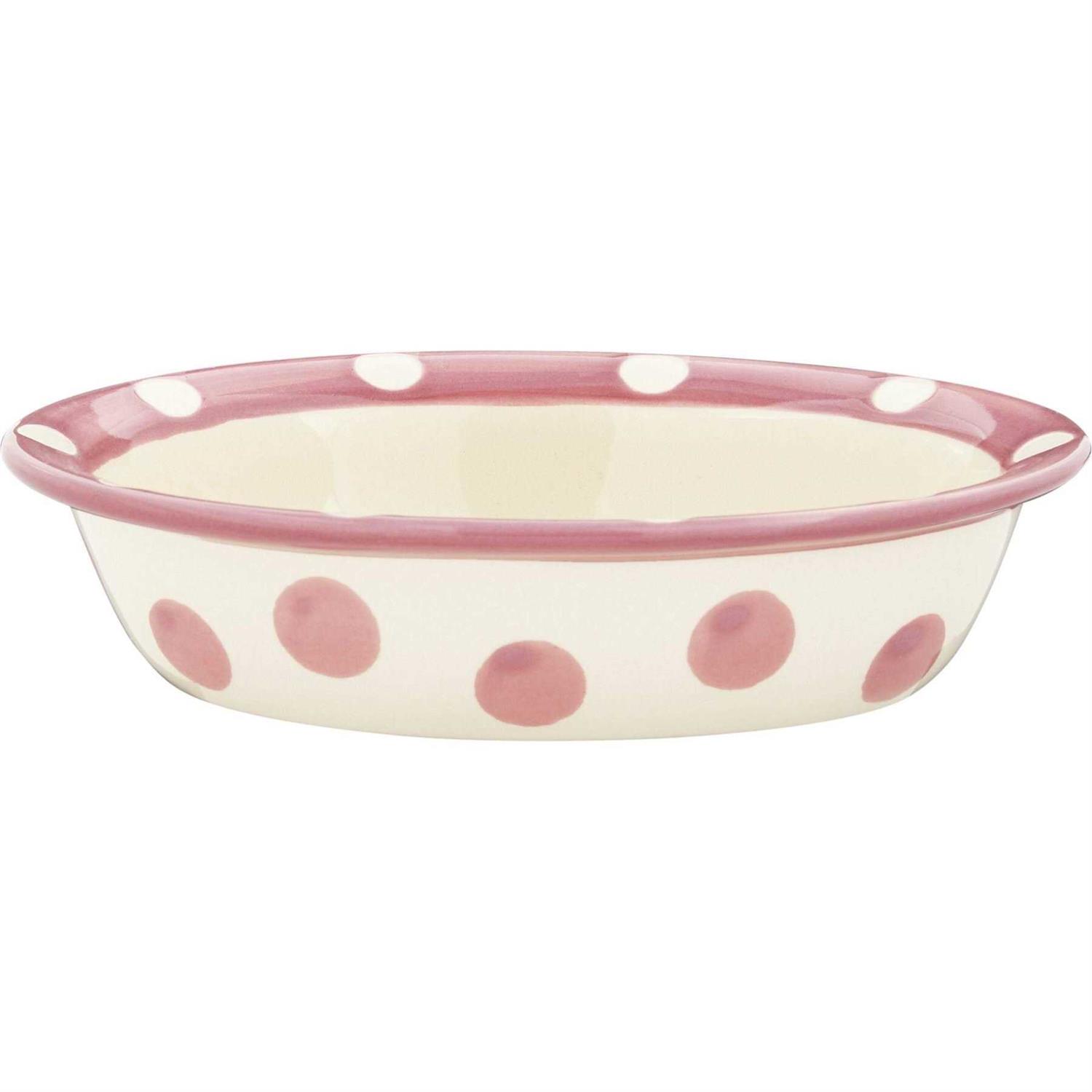 Petrageous Designs Polka Paws Oval Ceramic Dog & Cat Bowl - Healthber