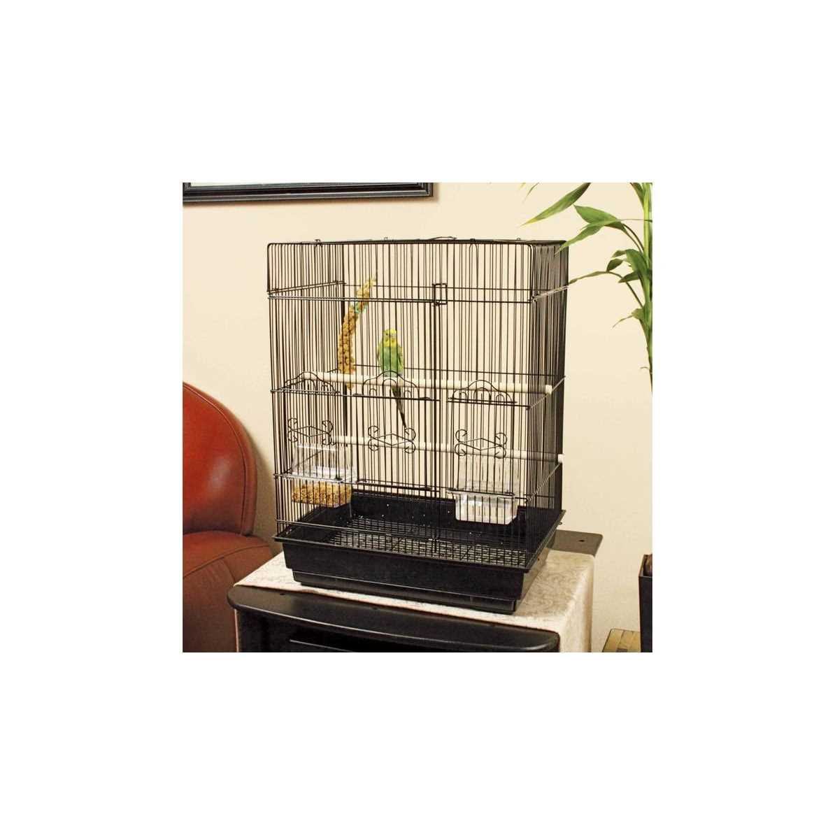 You&Me Square Top Parakeet Cage 16.5 L x 11.8 W x 22 H - Healthber