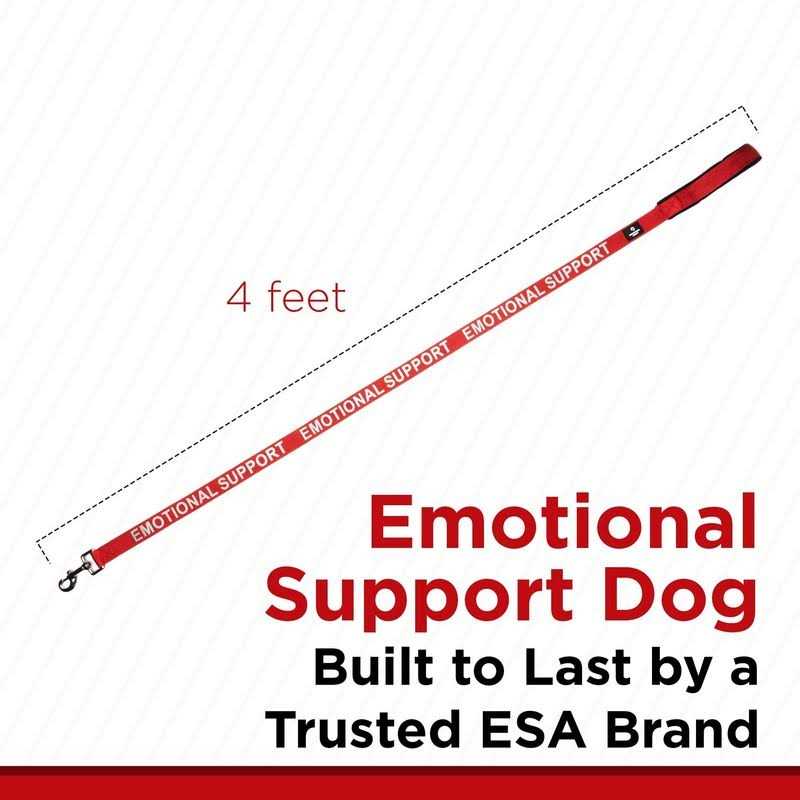 Industrial Puppy Emotional Support Dog Leash Wrap with Neoprene Handle and Reflective Emotional Support Lettering - Healthber
