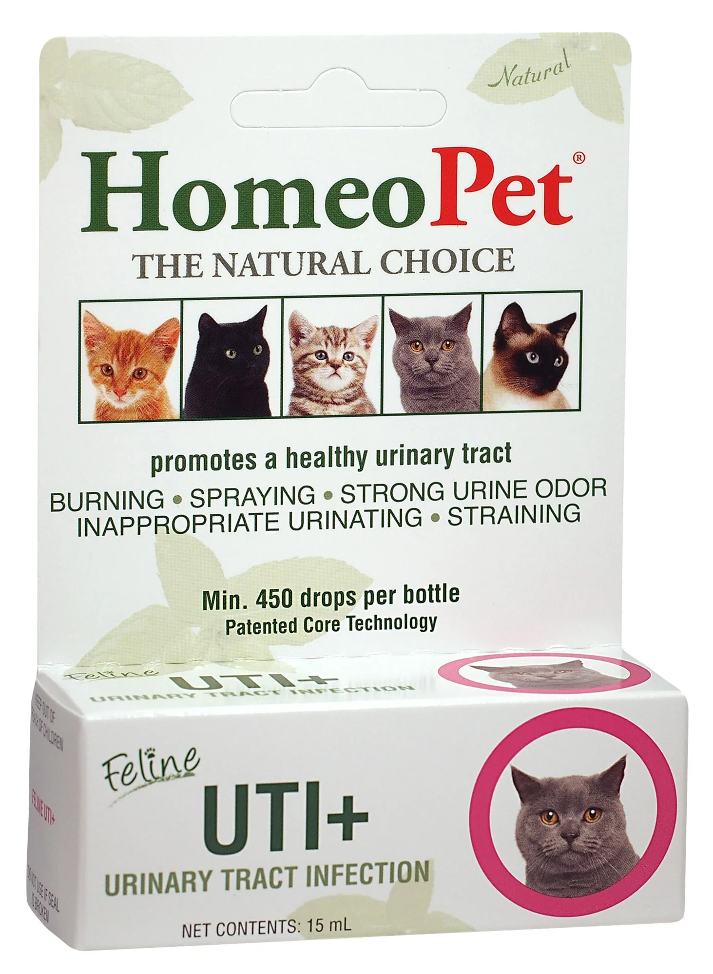 Homeopet Feline UTI+ Urinary Supplement for Cats, 15 mL - Healthber