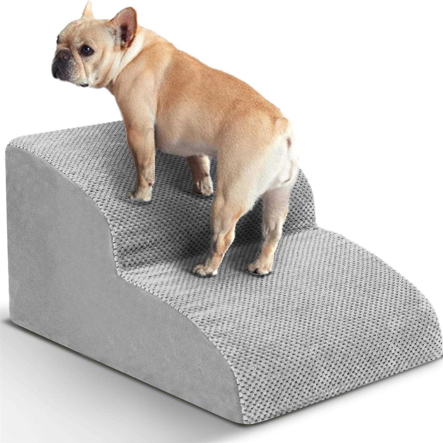 Heeyoo Dog Stairs for Small Dogs, High Density Foam Dog Ramp, Extra Wide Non-Slip Pet Steps for High Beds Or Couch - Healthber