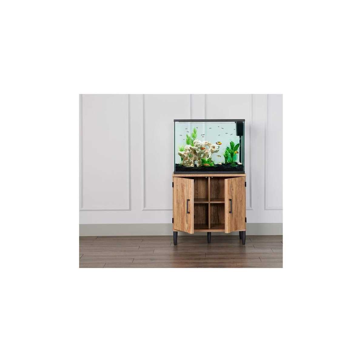Top Fin Bowfront Aquarium Tank Stand 36 Gallon - Healthber