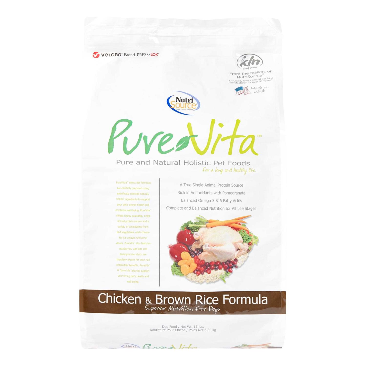 PureVita Chicken & Brown Rice Dry Dog Food - Healthber