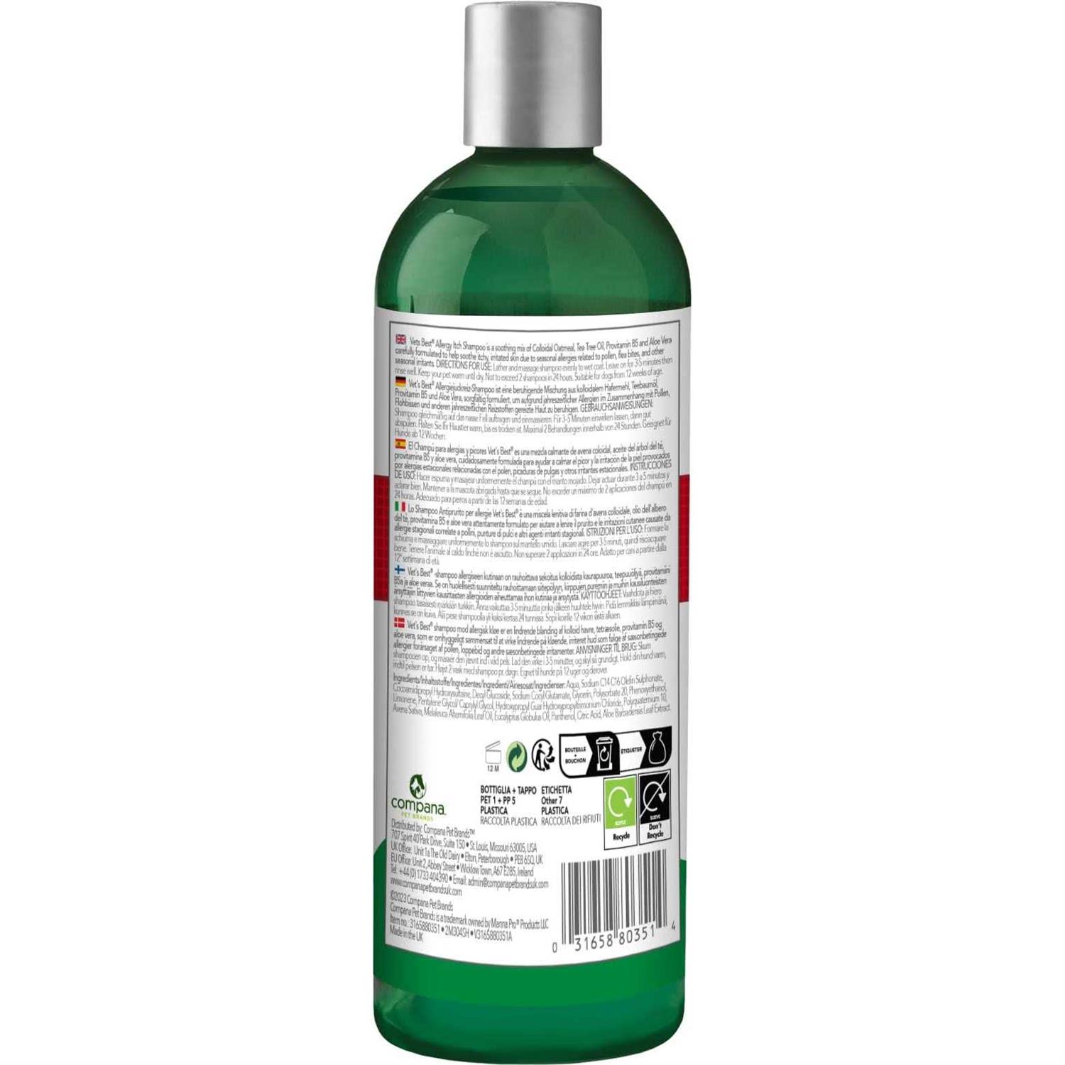 Vet’s Best Allergy Itch Relief Shampoo - Healthber