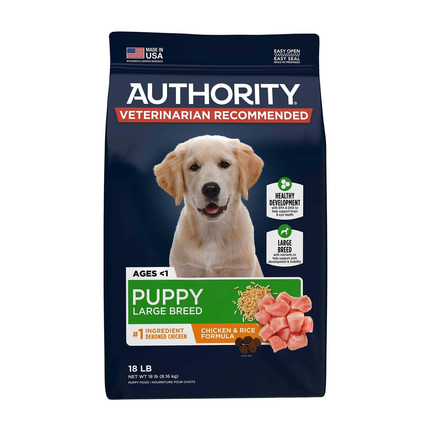 Authority Chicken Rice Formula Large Breed Puppy Dry Dog Food - Healthber