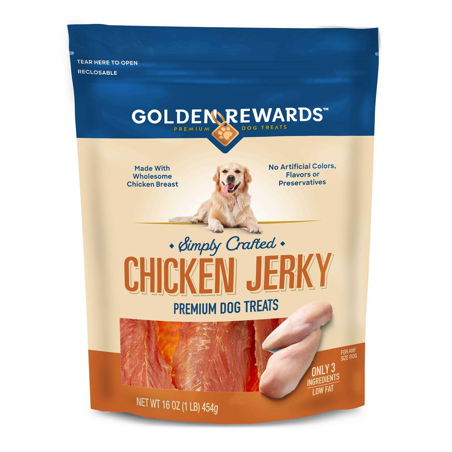 Golden Rewards Chicken Jerky Premium Dog Treats - Healthber