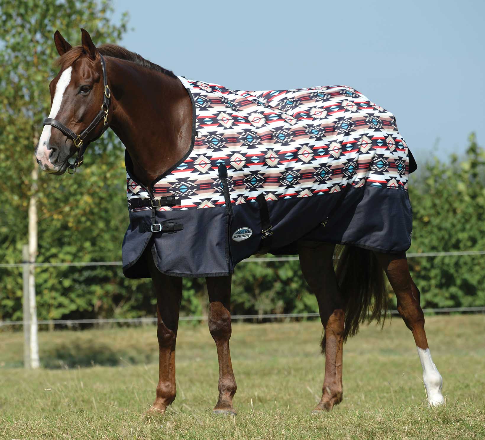 WeatherBeeta ComFITec Essential Standard Neck Horse Turnout Blanket, Diamond Navajo - Healthber
