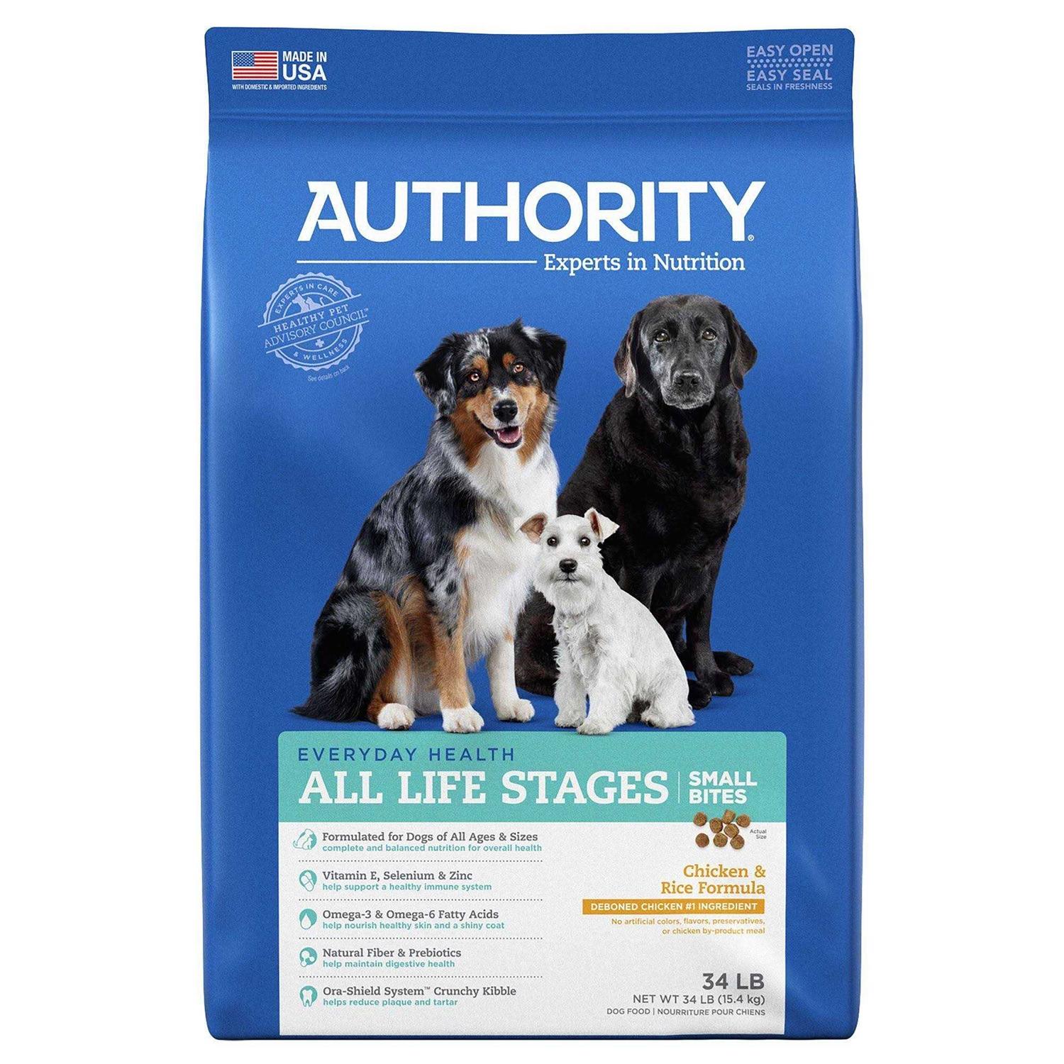 Authority Small Bites Chicken Rice Formula Dry Dog Food - Healthber