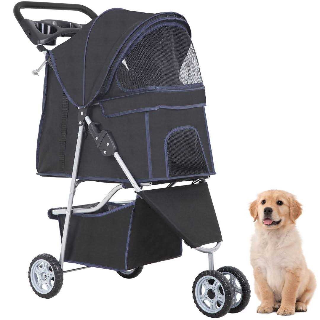Bestpet Pet Stroller Cat Dog Cage Stroller Travel Folding Carrier - Healthber
