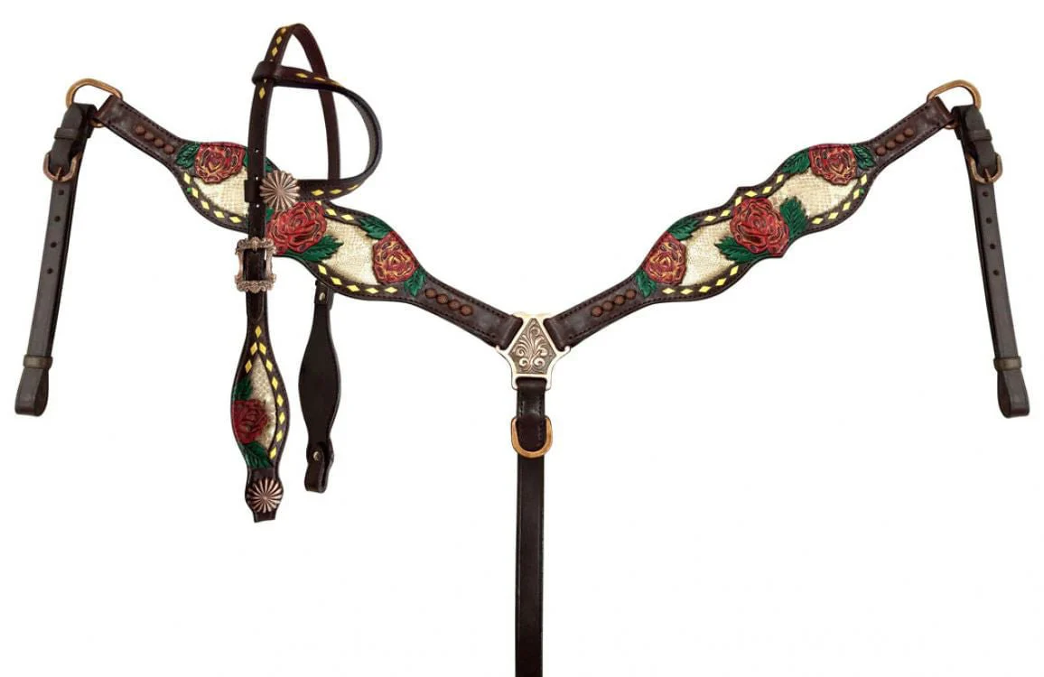 Showman Hand Painted Rose Tack Set - Healthber
