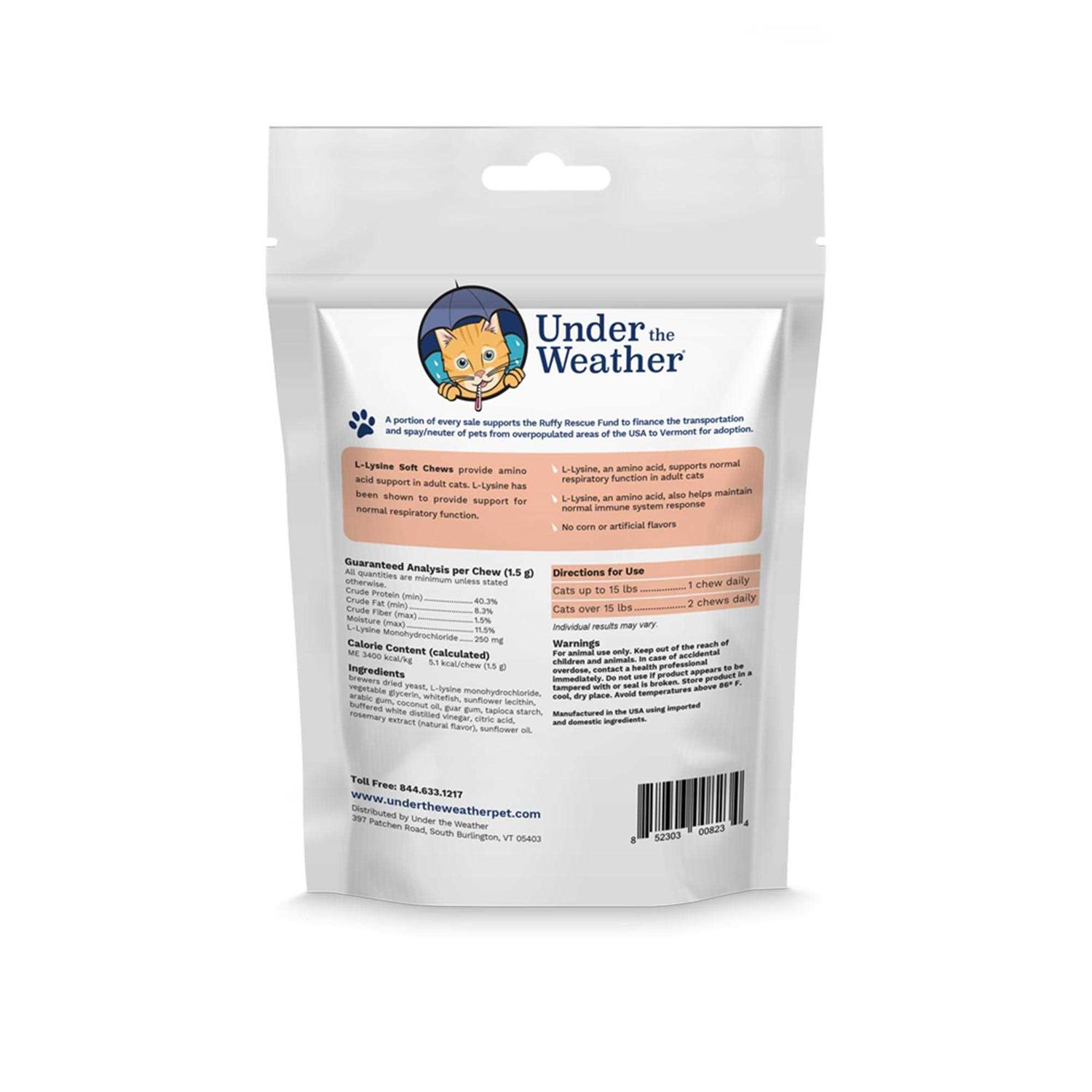 Under the Weather Cat Supplement L Lysine Soft Chews - Healthber