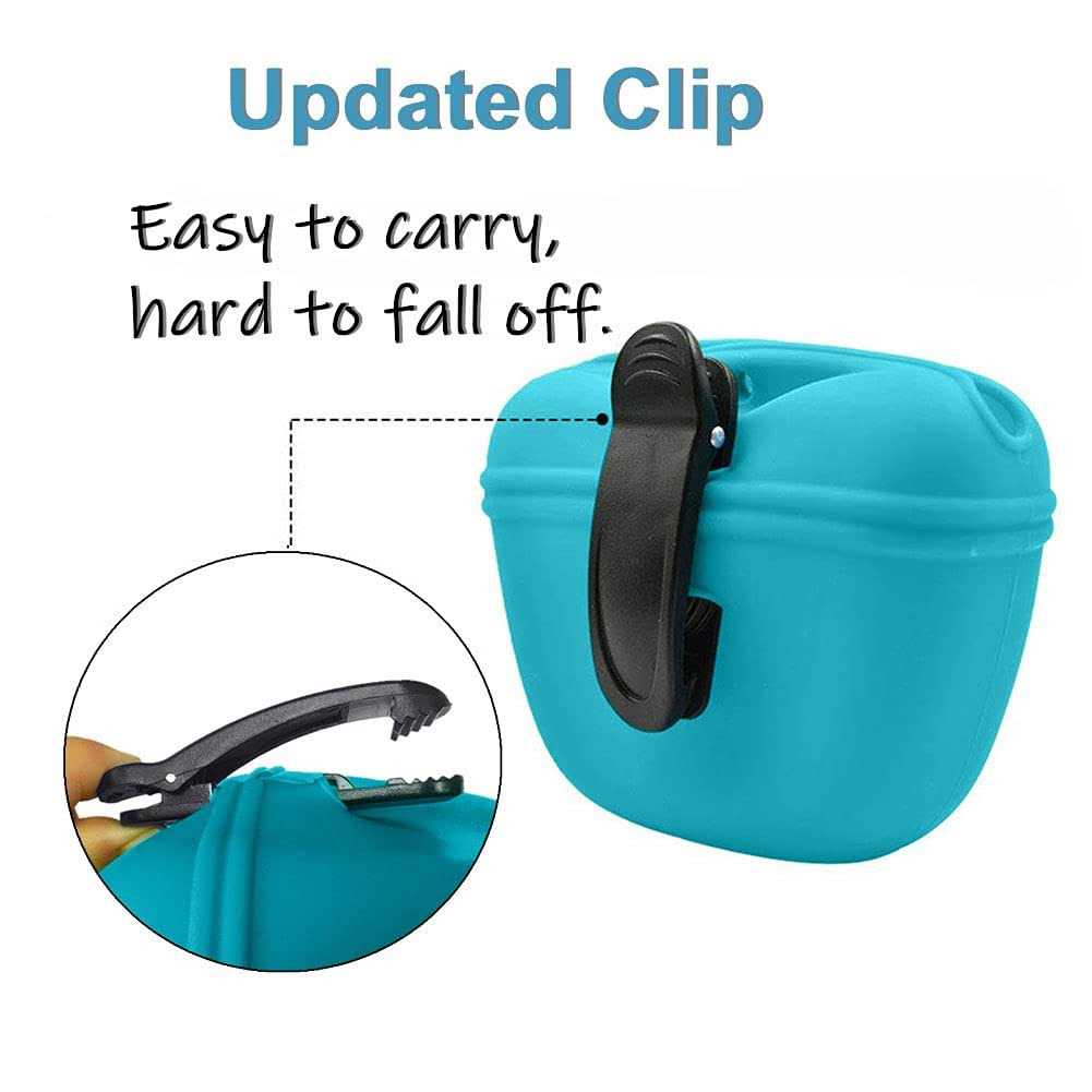 Royalcare Silicone Dog Treat Pouch-Small Training Bag-Portable Dog Treat Bag for Leash with Magnetic Closure and Waist Clip - Healthber