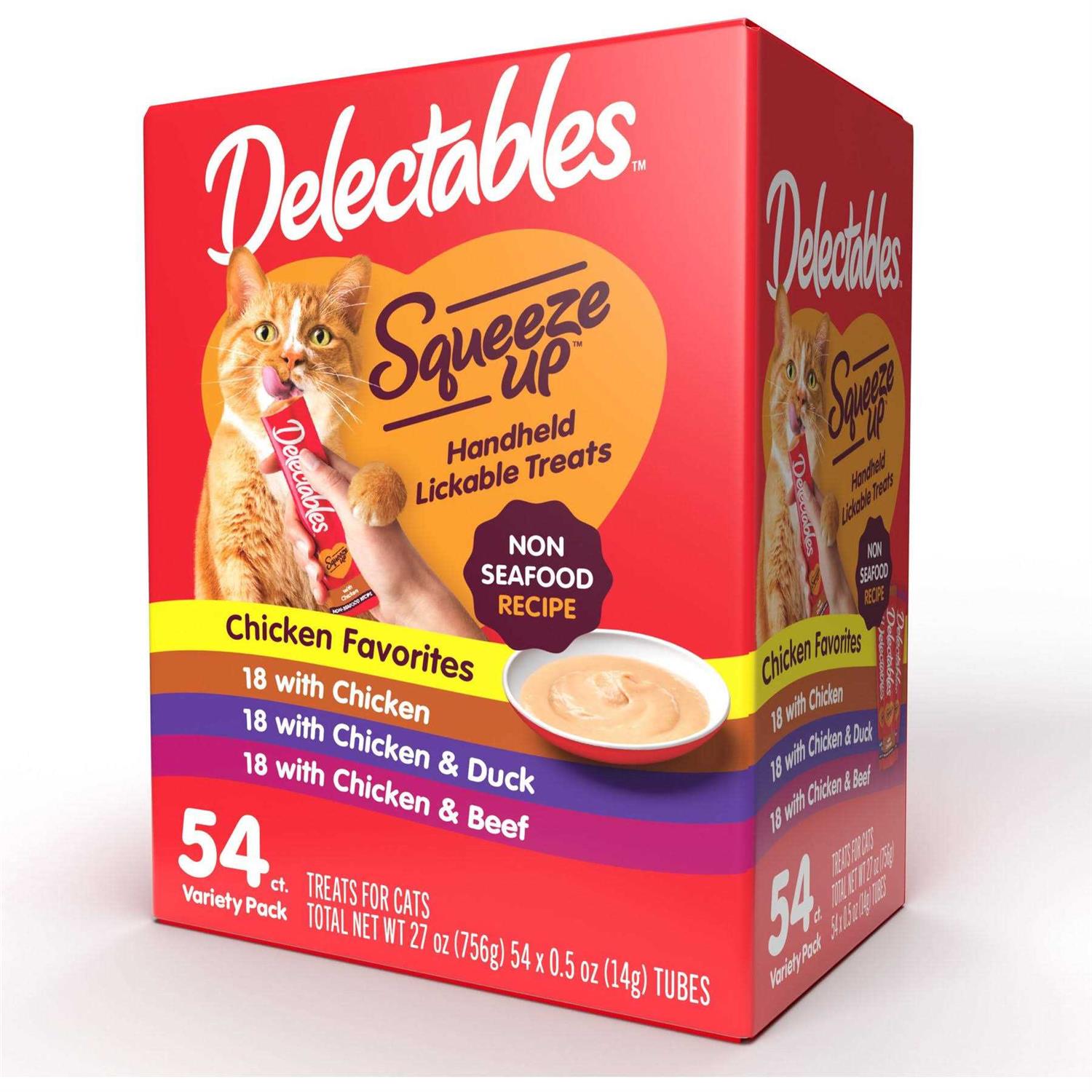 Hartz Delectables Squeeze Up Non-Seafood Variety Pack Interactive Lickable Wet Cat Treats - Healthber