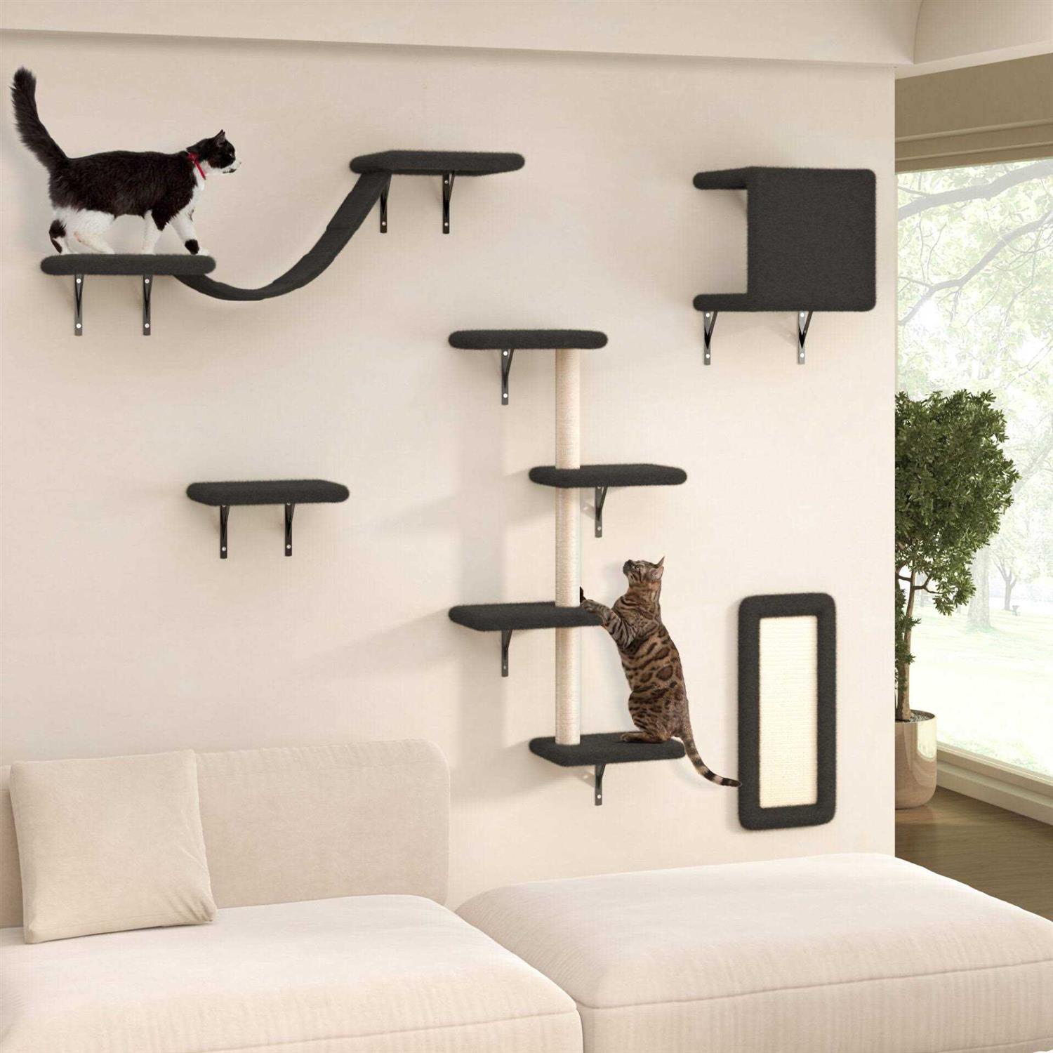 Coziwow Wall Mounted Shelves Set Cat Tree - Healthber