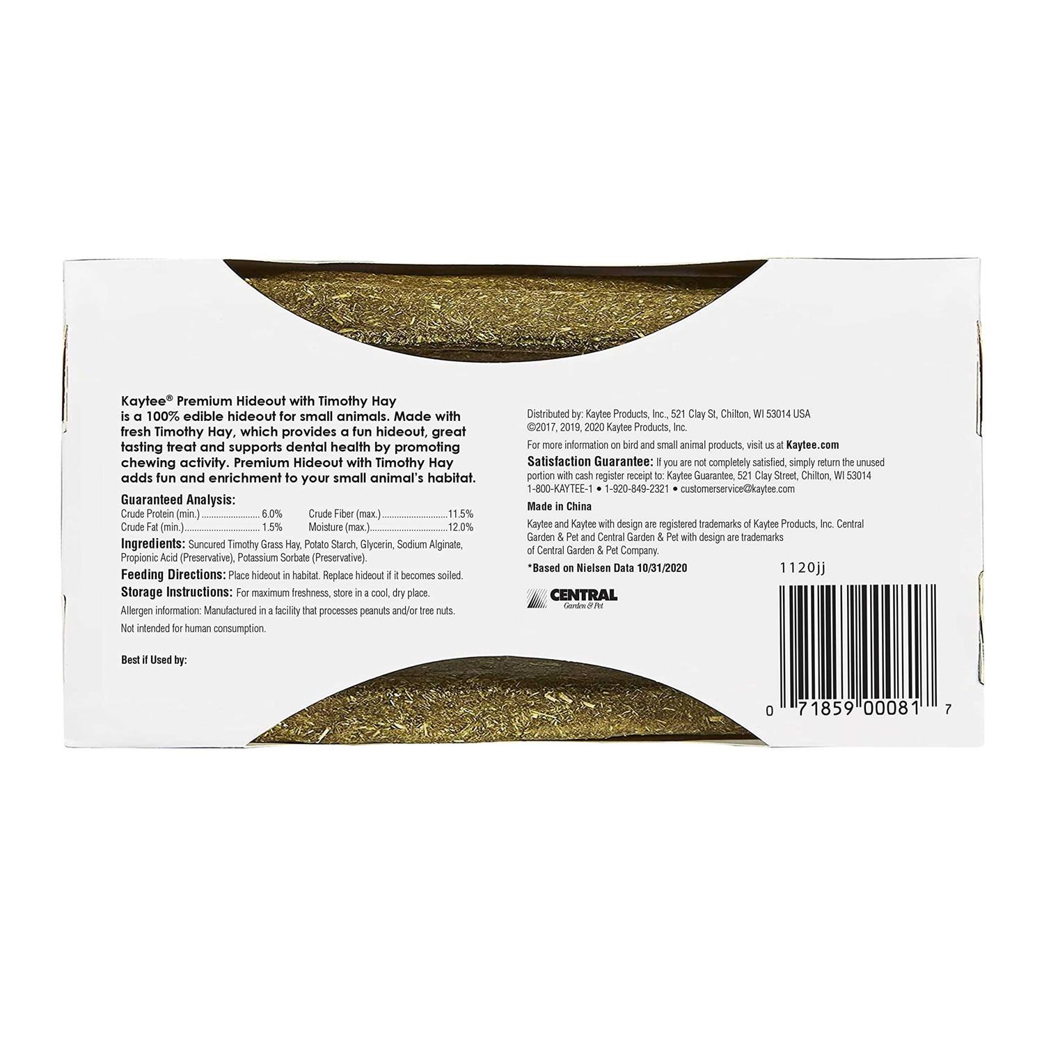 Kaytee Premium Timothy Hideout - Healthber