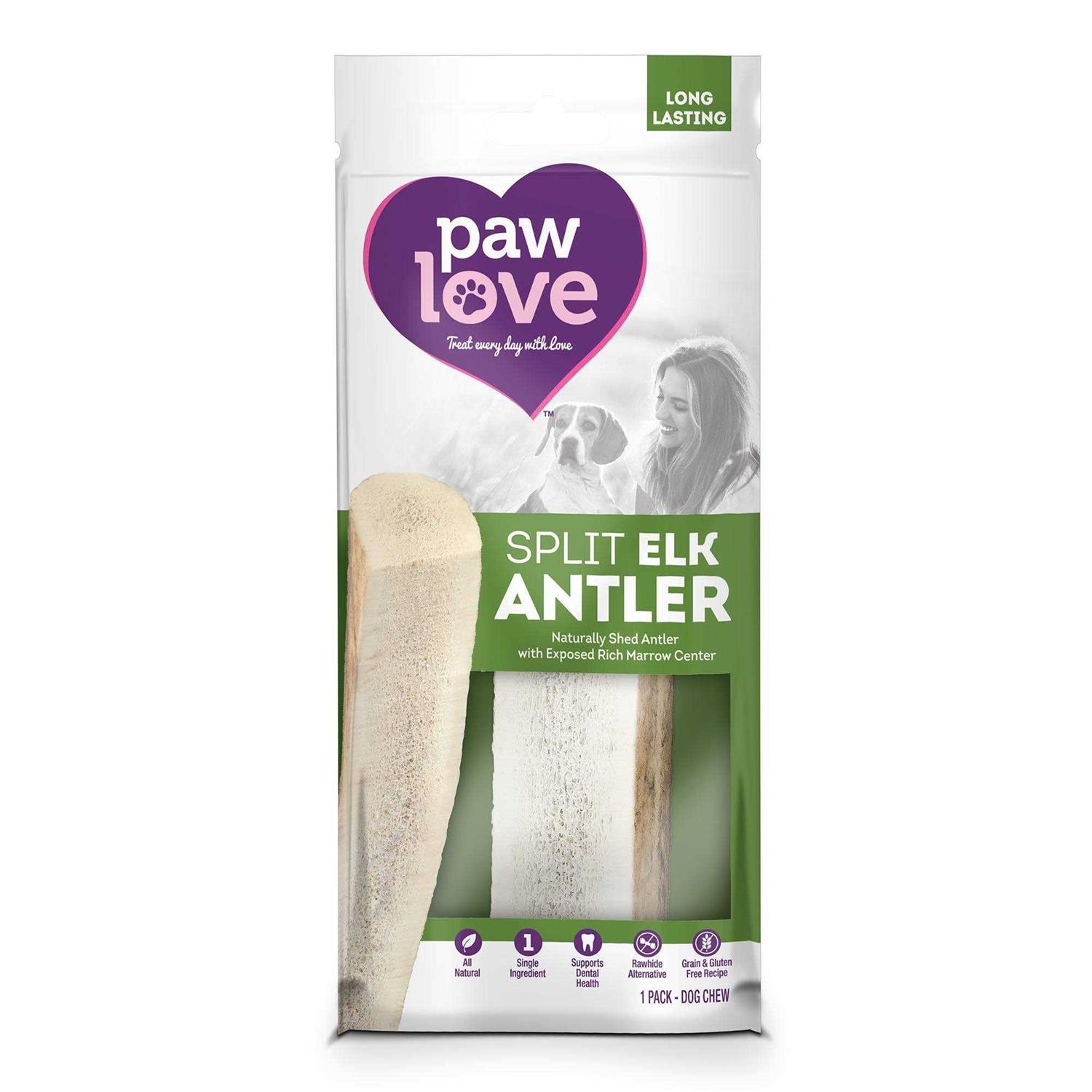 Paw Love Split Elk Antler Rawhide Dog Treats - Healthber